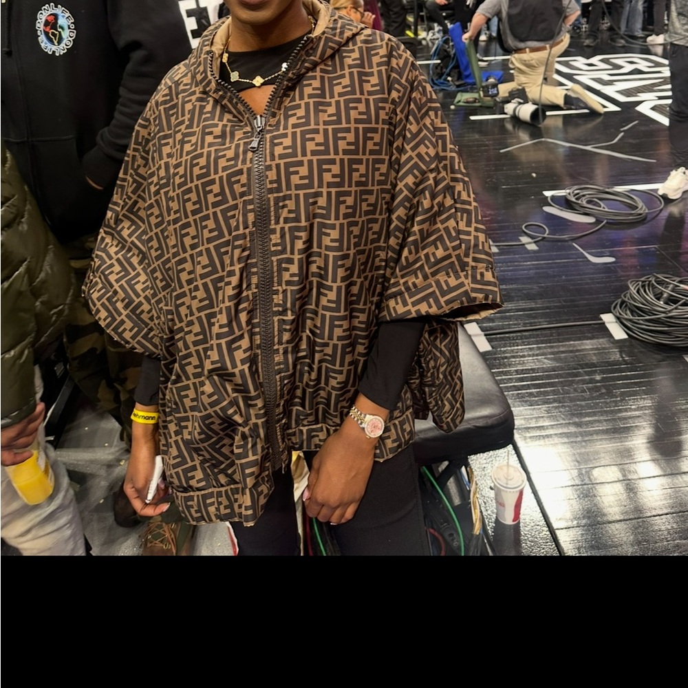 Fendi Brown and Black Monogram Cape